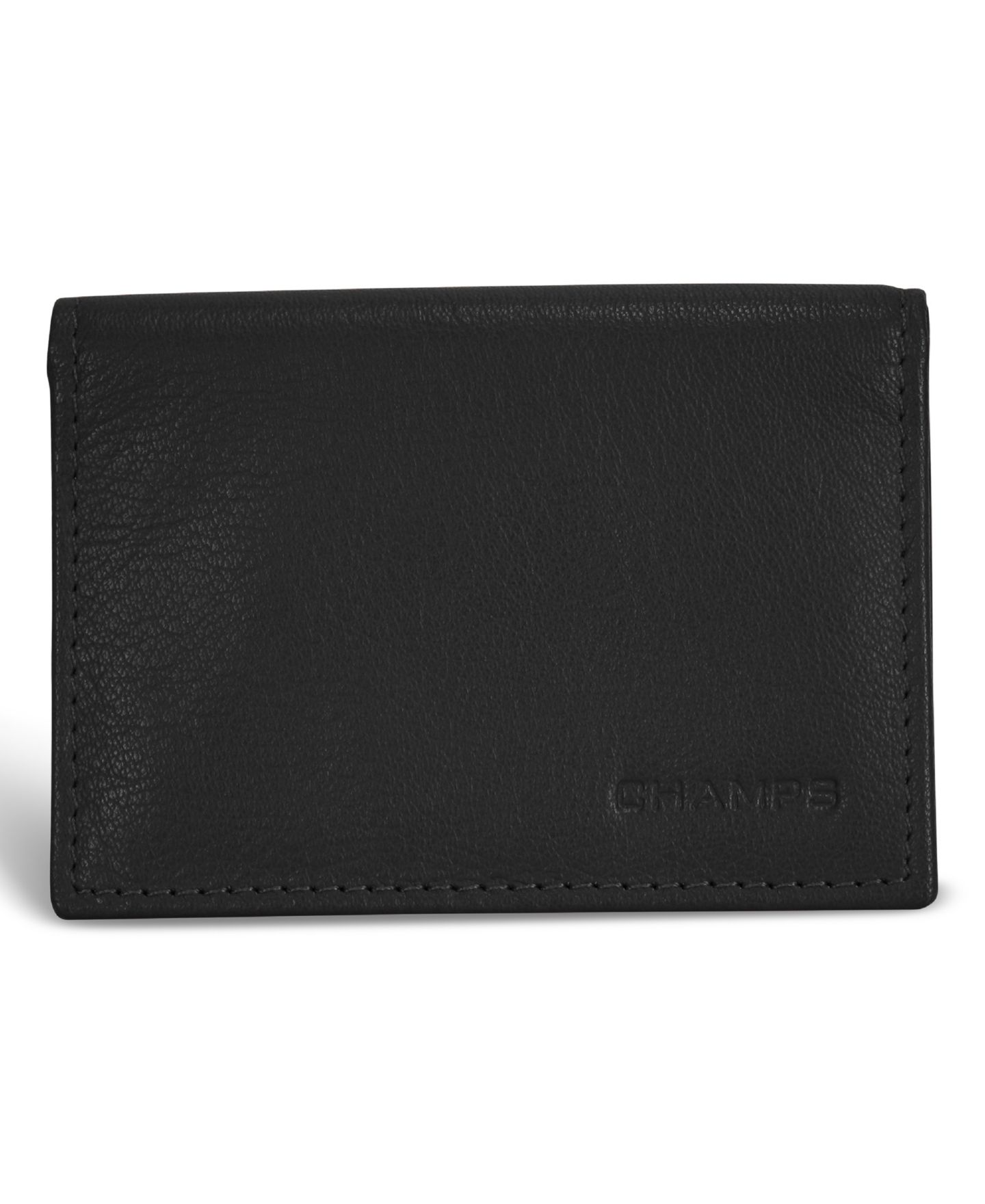 Мужской кошелёк CHAMPS Onyx Collection Leather Card Case, цвет: Чёрный — фото 1