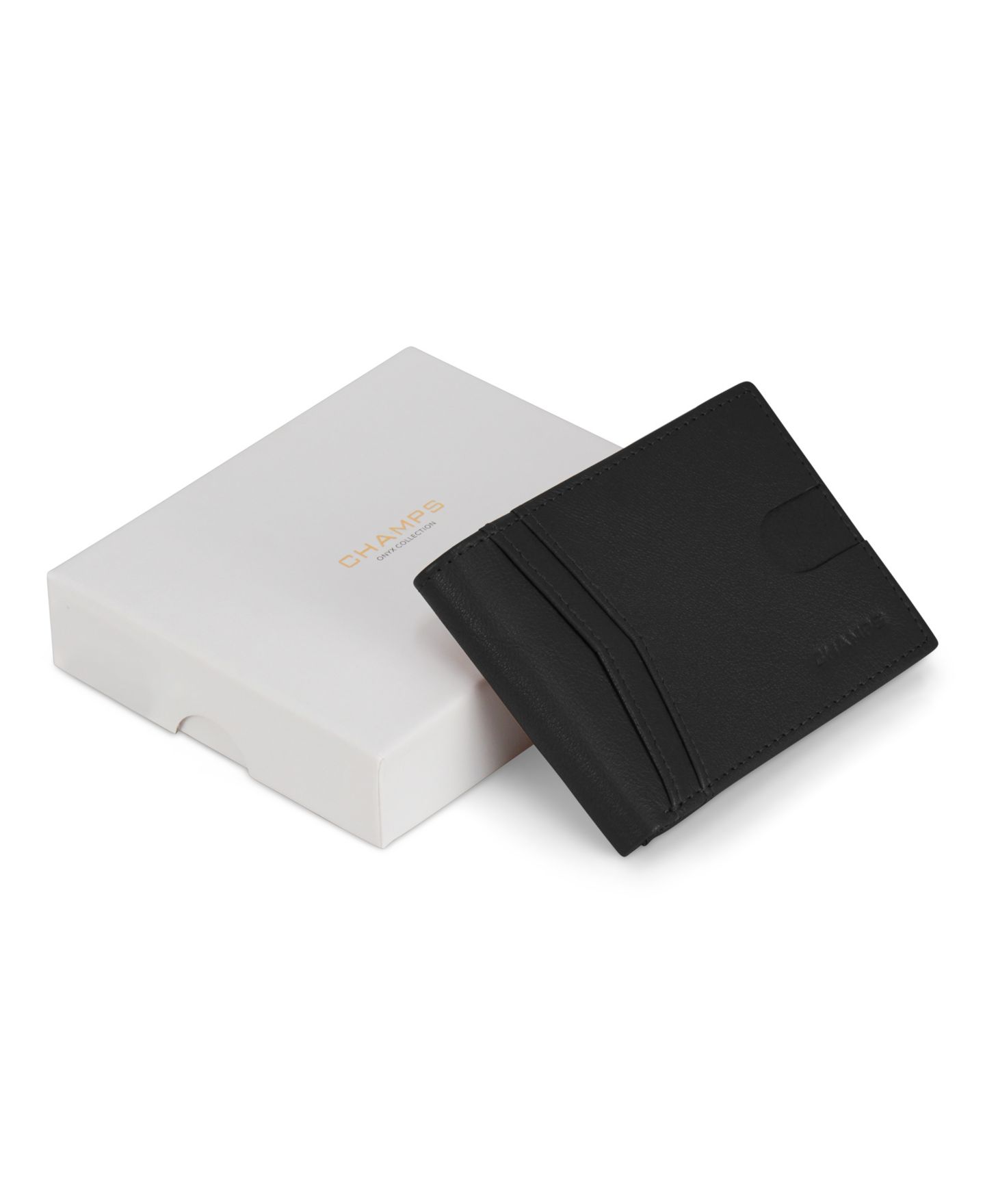 Мужской кошелёк CHAMPS Onyx Collection Leather Access Center Wing Wallet, цвет: Чёрный — фото 5