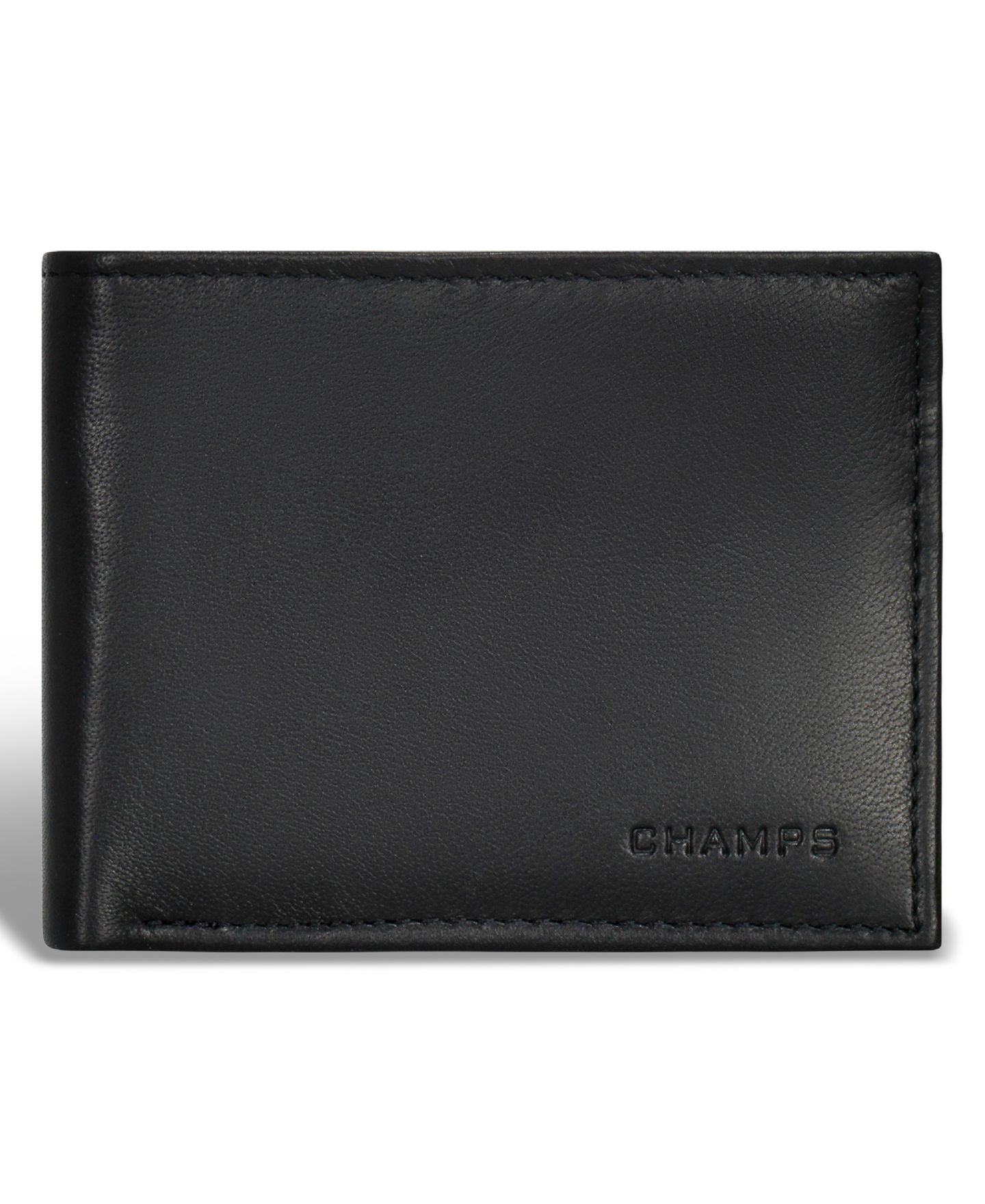 Мужской кошелёк CHAMPS Classic Collection Leather Center-Wing Wallet, цвет: Чёрный — фото 1