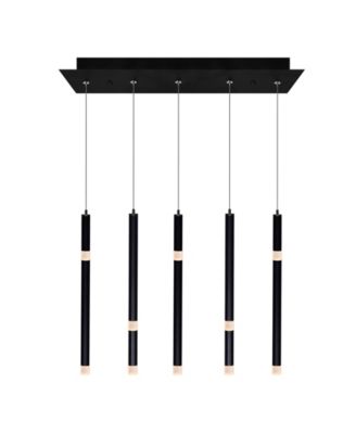 26" Metal Flute 5 Light LED Chandelier