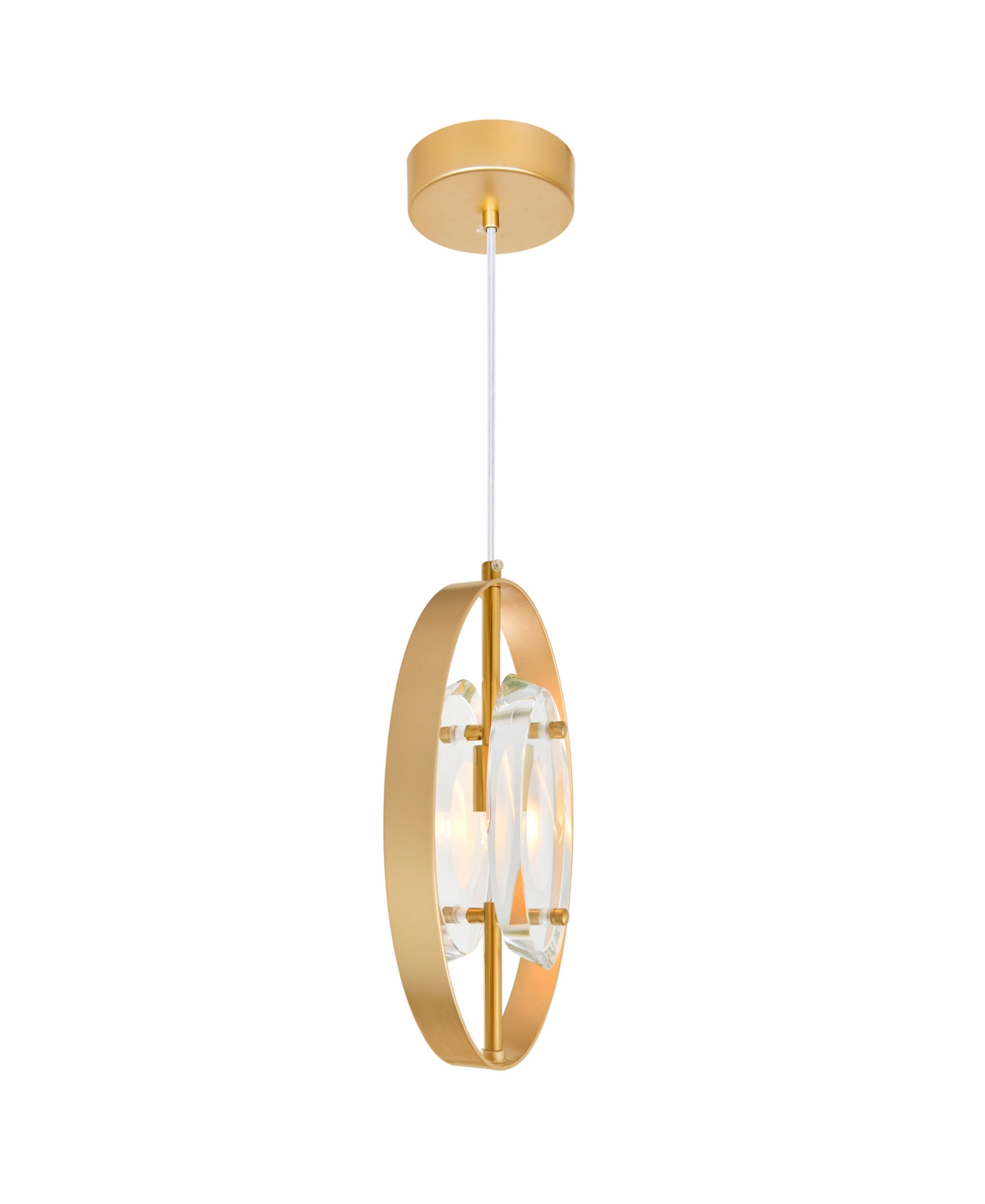 Shop Cwi Lighting 98" Metal Iris 1 Light Mini Pendant In Sun Gold