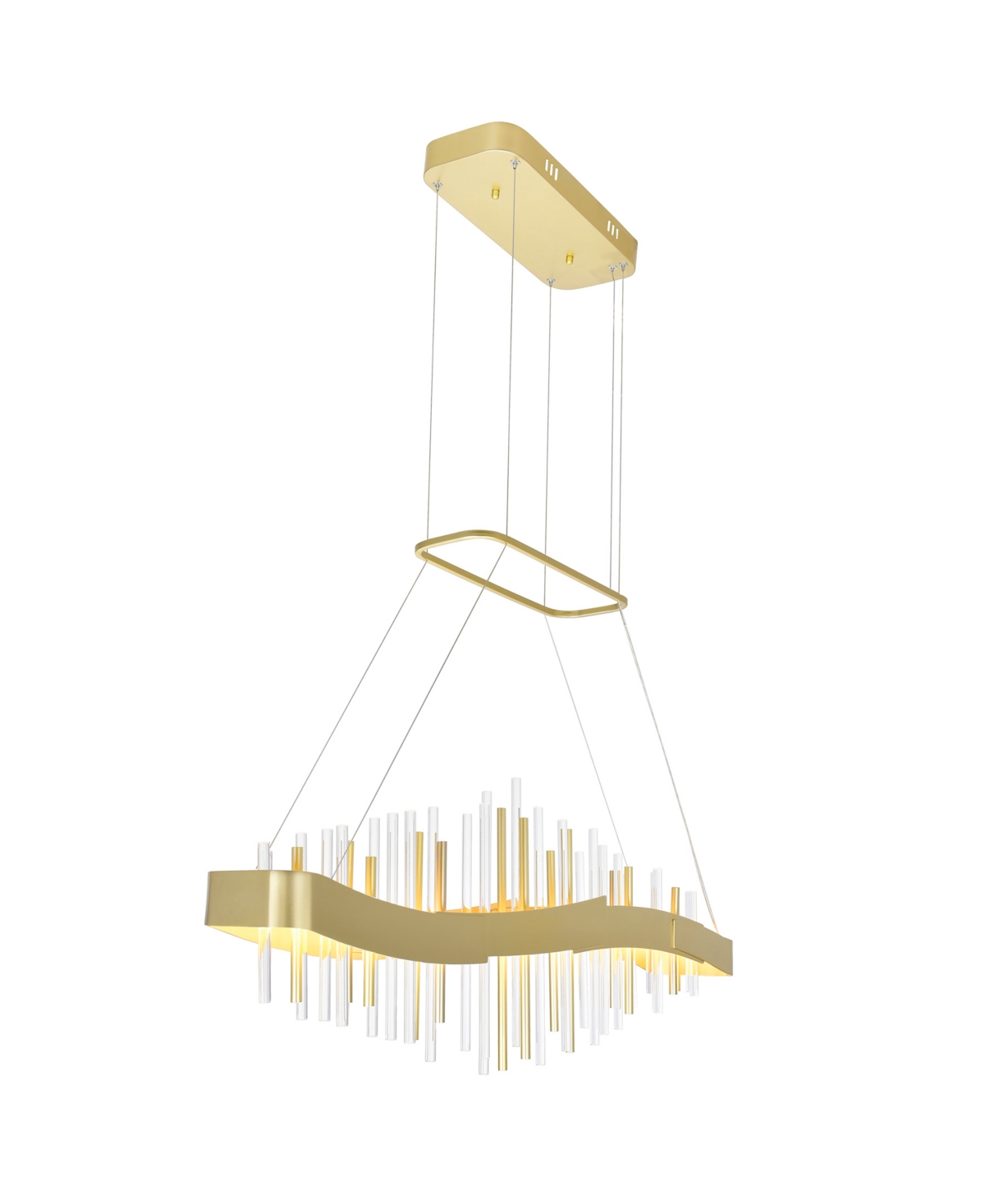 Shop Cwi Lighting 18" Metal Millipede Led Chandelier In Satin Gold