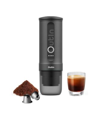 Nano 20-Bar Portable Espresso Maker Self-heating, USB-C & car charger, uses ground coffee & NS capsules, ideal for travel & campin