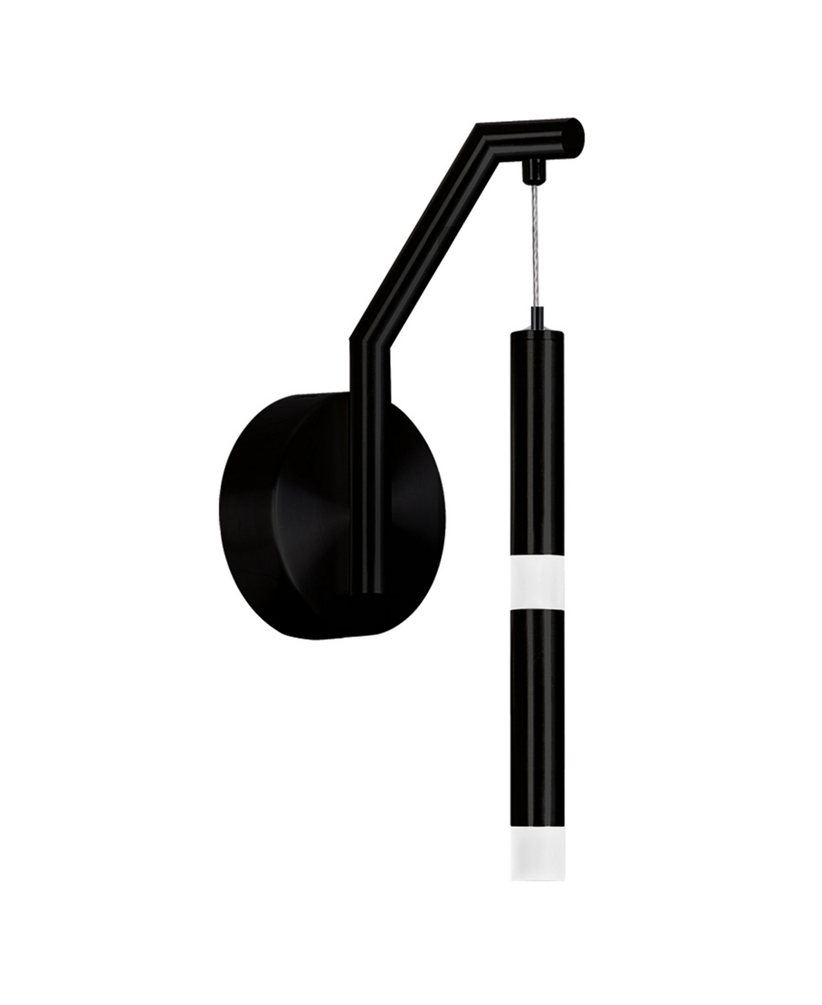 Cwi Lighting 16" Metal Flute 1 Light Led Wall Sconce In Black