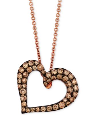 Le Vian - Chocolatier Chocolate Diamond Pendant Necklace (1/2 ct. t.w.) in 14k Strawberry Gold, 18"