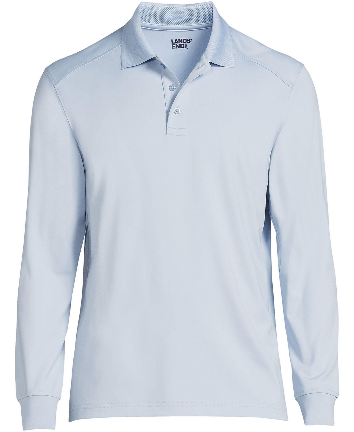 Мужское поло Lands' End Long Sleeve Rapid Dry Polo Shirt, цвет: Синий — фото 2