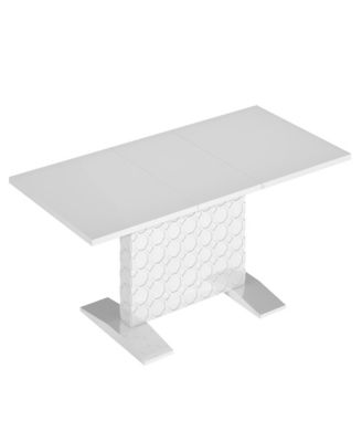 Glossy Wood Telescopic Dining Table