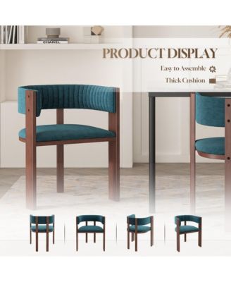 Teddy Set of 2  Fabric Adjustable Foot Nails Upholstered Seating  Dining Chair