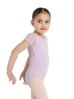 Girls Puff Sleeve Keyhole Back Leotard