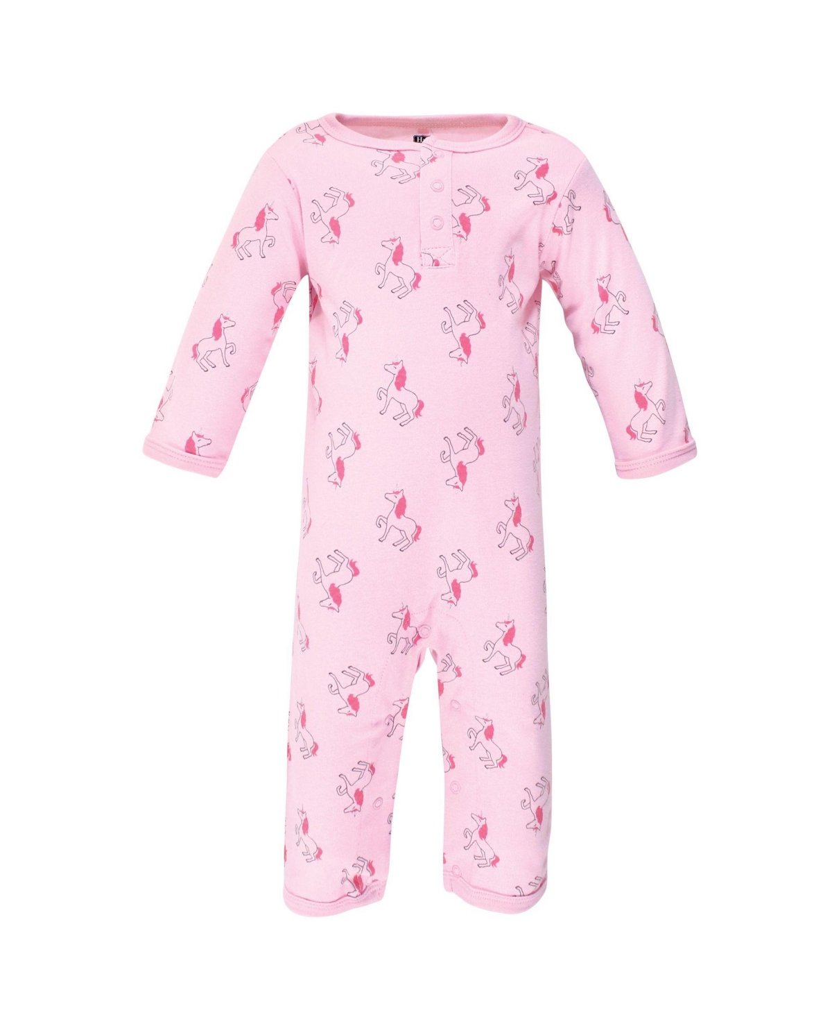 Hudson Baby Baby Girls Hudson Cotton Coveralls 3pk,- Pink unicorn