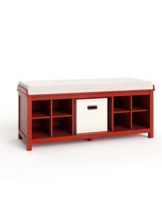 Solid Wood Entryway Bench - 1 Bins & 2 Shoe Divider