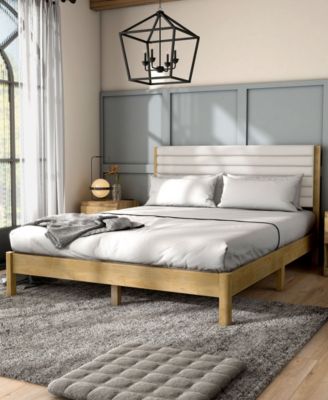 Adin Queen Platform Bed with Boucle Upholstery
