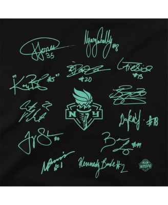 Stadium Essentials Men's and Women's Black New York Liberty 2024 WNBA Finals Champions History Made Roster Signature Long Sleeve T-shirt