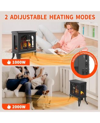 1500W Electric Fireplace Stove Heater Space Heater with 3D Flame Effect