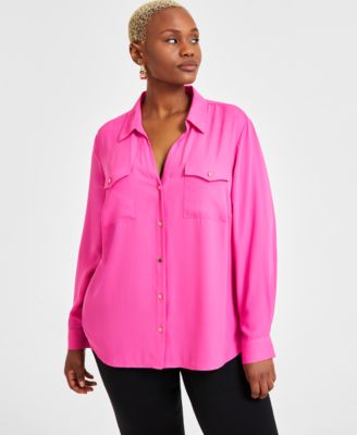 I.N.C. International Concepts - Women's Collared Button-Down Blouse