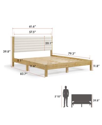 Adin Queen Platform Bed with Boucle Upholstery
