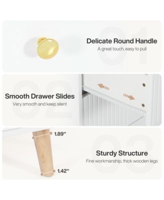 6 Drawer Dresser, 47" Modern Wood Storage Organizer Chest of Drawers