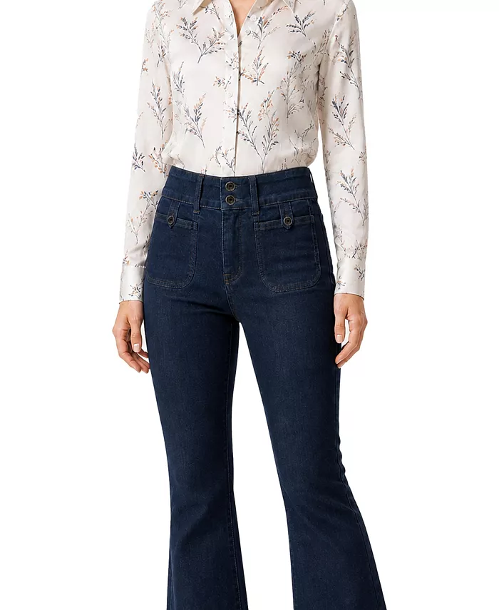 Women's Tummy Control Seamed Detail Flare Wide Leg Jean - thumbnail 2