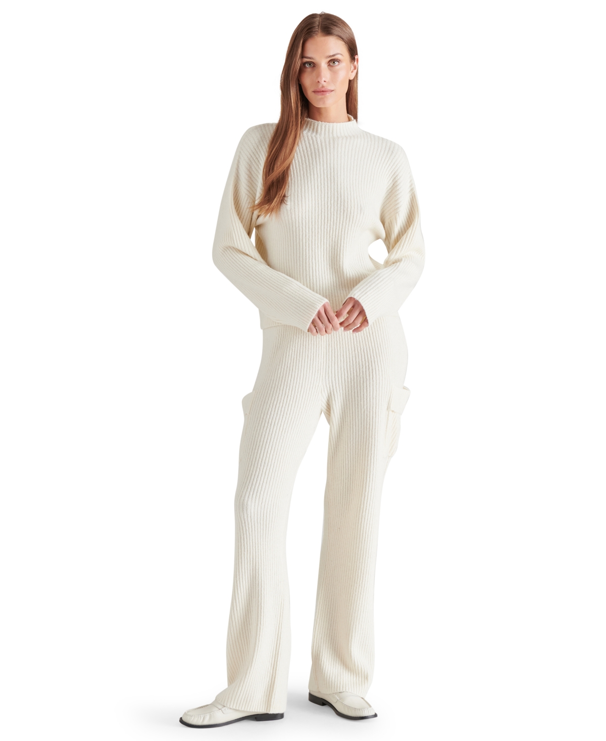 Steve Madden Willa Ribbed Sweater In Whisper White