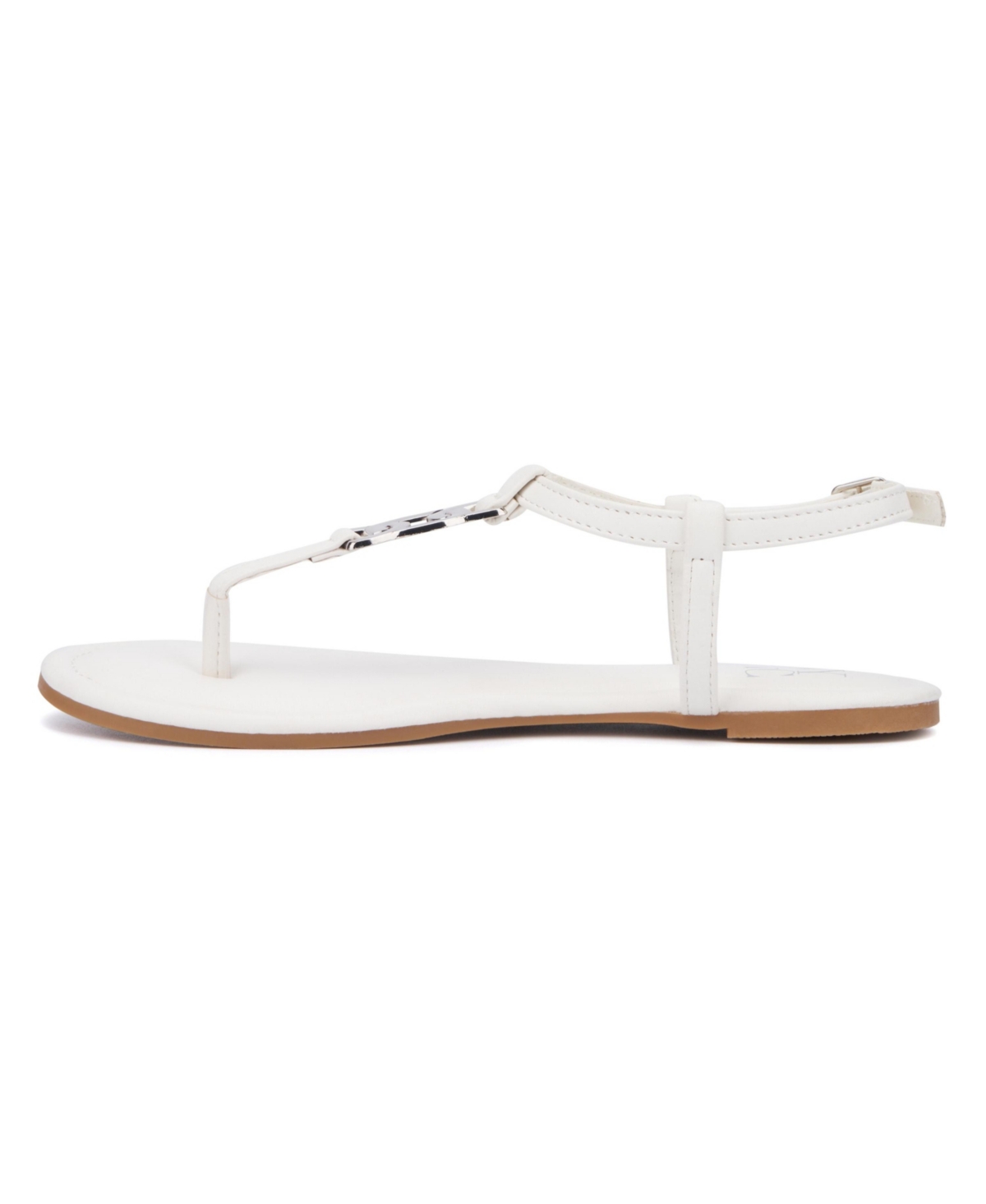 New York & Company Women's Kaia T-Strap Sandal With Metal Hardware