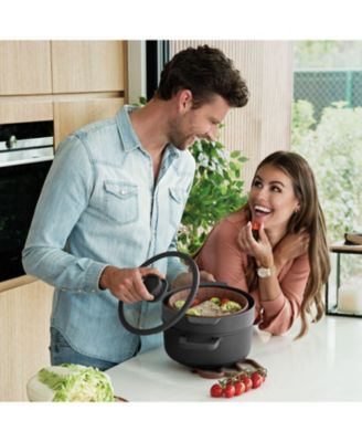 Leo Stone+ Nonstick Ceramic 10" Stock Pot with Lid Recycled, 5.9qt