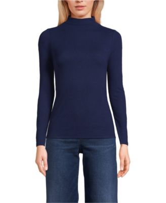 Women's Drapey Rib Skimming Long Sleeve Mock Neck