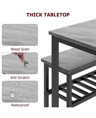 Dining Table Set for 4, Modern Kitchen Table with 2 Chairs and Bench , 4-Person Dining Room Table Set