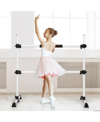 4 Feet Portable Ballet Barre with Adjustable Height-Gray