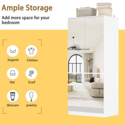 6-Drawers Classic Wooden Dresser with Golden Handles