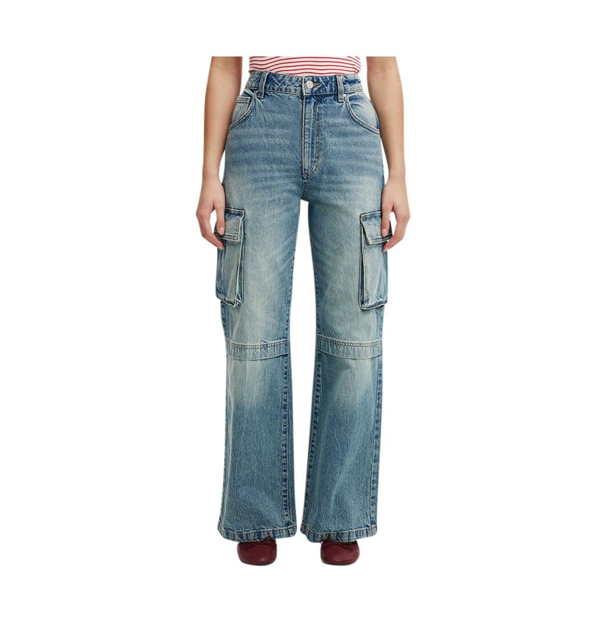 Cotton On Women's Curvy Cargo Wide Jean