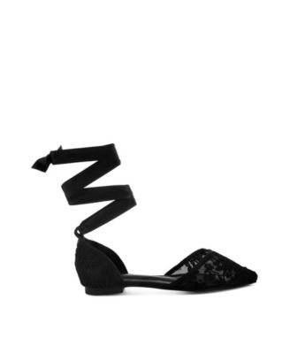 Shrami Pearl & Rhinestone Strap Flat Sandals