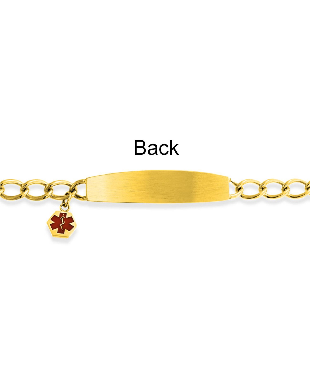 Bling Jewelry Diabetes On Insulin Identification Medical Id Miami Cuban Link Chain Bracelet Gold 2 Tone Steel - Gold-tone