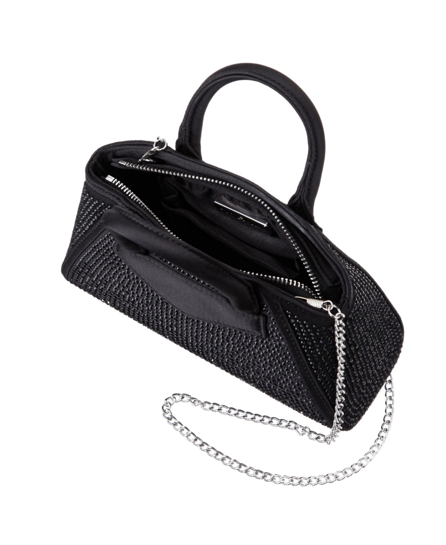 Женская сумка Nina All Over Crystal Satchel, цвет: Чёрный — фото 3