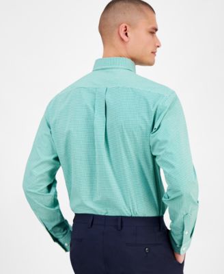 Men's Regular Fit Mini Gingham Dress Shirt, Created for Macy's