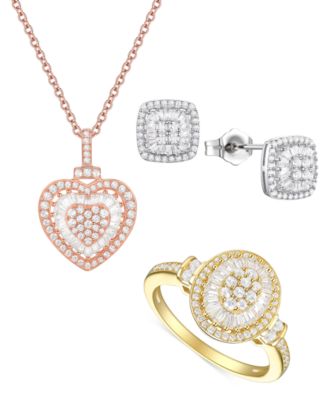 Diamond Heart Cluster Ring (1/2 ct. t.w.) in 14k White , Yellow or Rose Gold