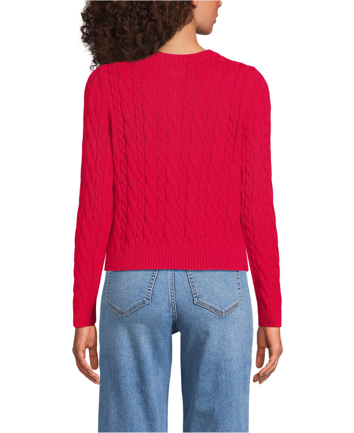 Lands' End Women's Drifter Cable Cardigan Sweater