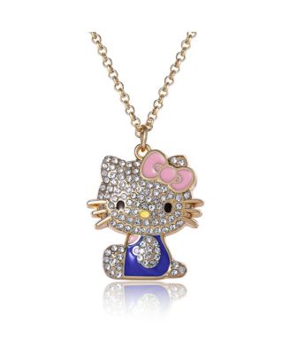 Sanrio Crystal Pendant Necklace - Gold-Tone with Colorful Enamel Accents