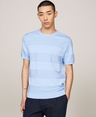 Tommy Hilfiger - Men's Dress Casual Striped Short Sleeve Sweater