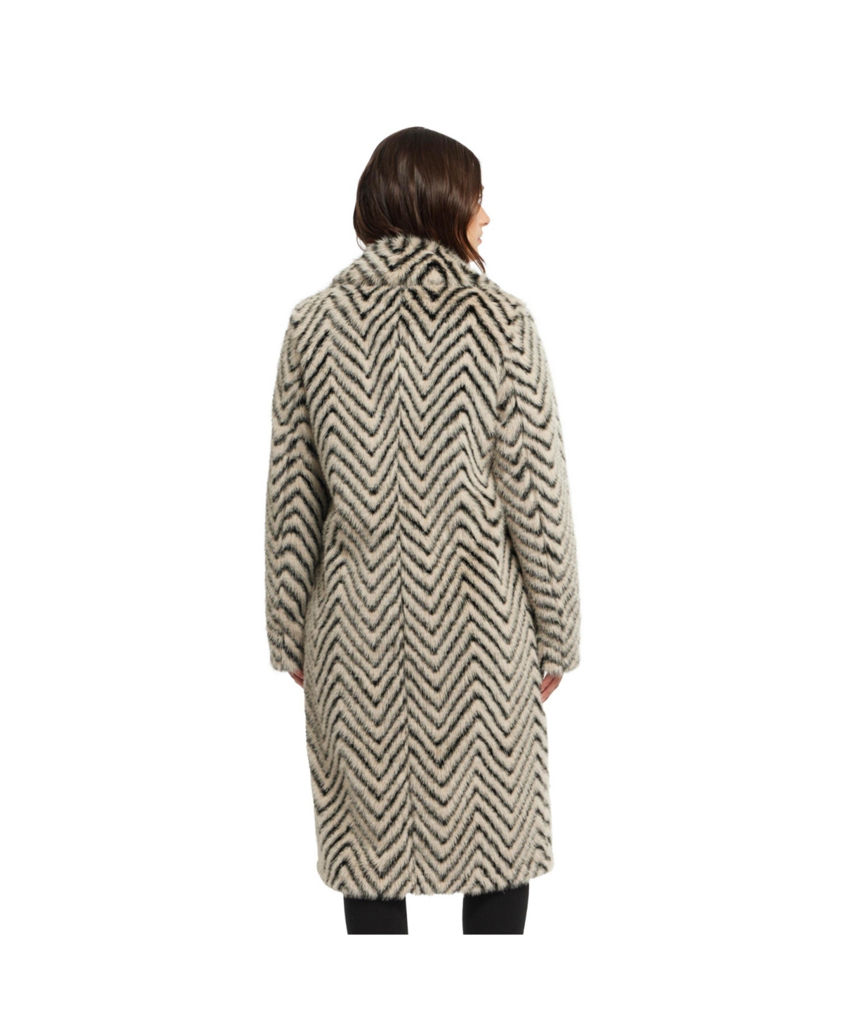 Badgley Mischka Women's Yorn Shearling Chevron Overcoat