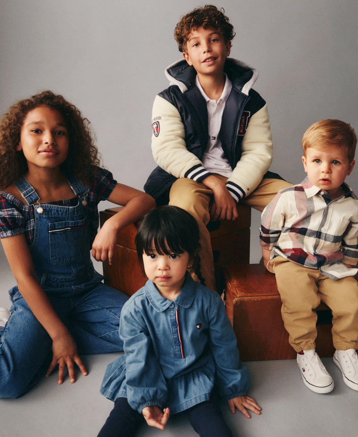 Tommy Hilfiger Toddler and Little Girls Denim Wide Leg Overall