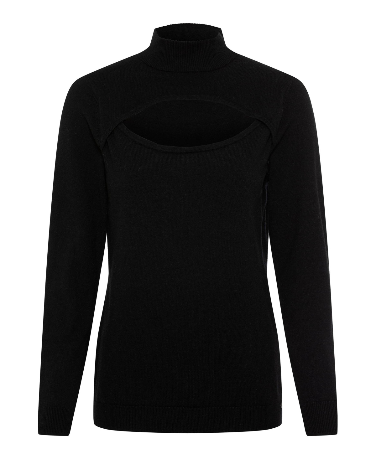 Olsen Long Sleeve Peekaboo Mock Neck