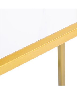 Marble Top C-Side Table – Compact Accent Table for Couch, Bed, or Small Apartment Decor