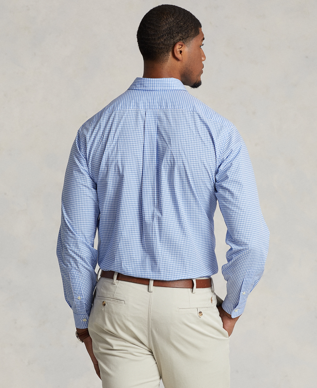 Polo Ralph Lauren Men's Big & Tall Classic-Fit Poplin Shirt -white Check
