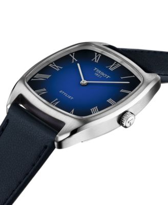 Women's Swiss Stylist Blue Leather Strap Watch 32mm