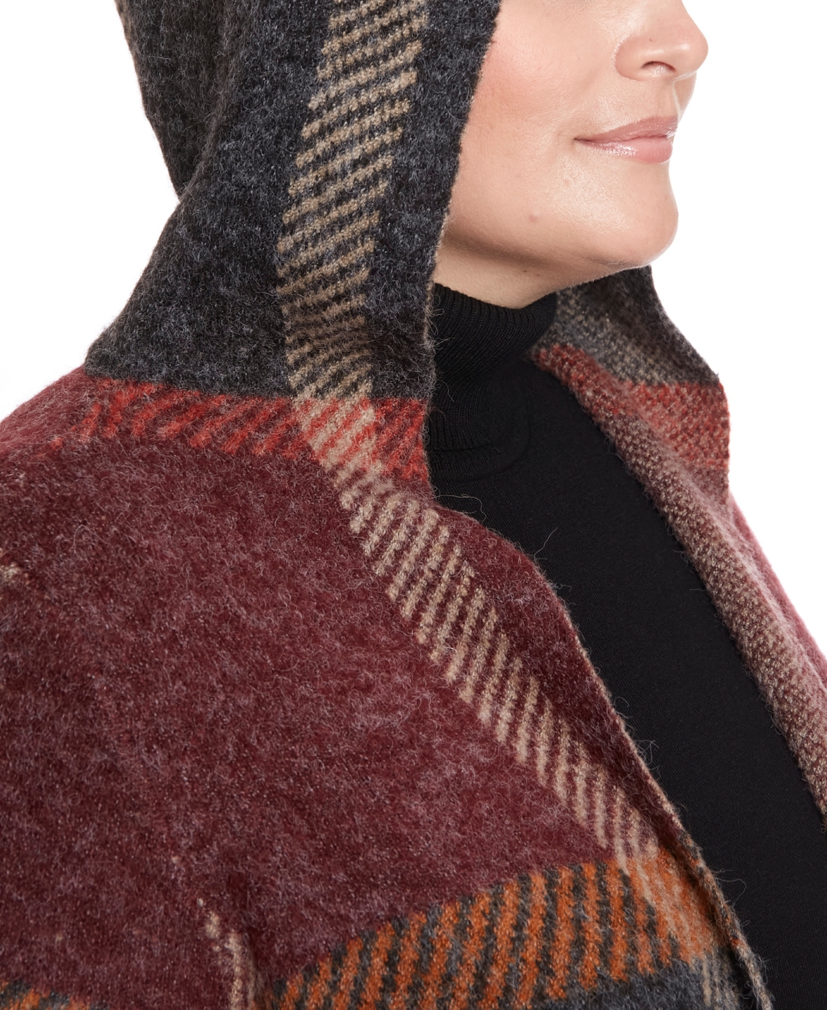 Joseph A Plus Size Hooded Coatigan Sweater