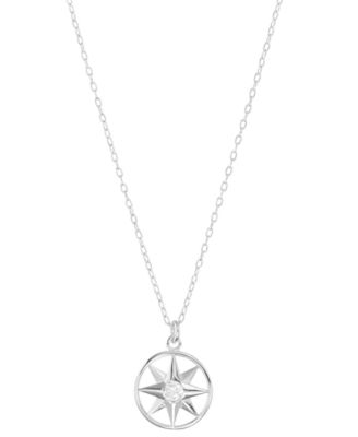 Macy's - Cubic Zirconia Openwork Compass Pendant Necklace, 16" + 2" extender