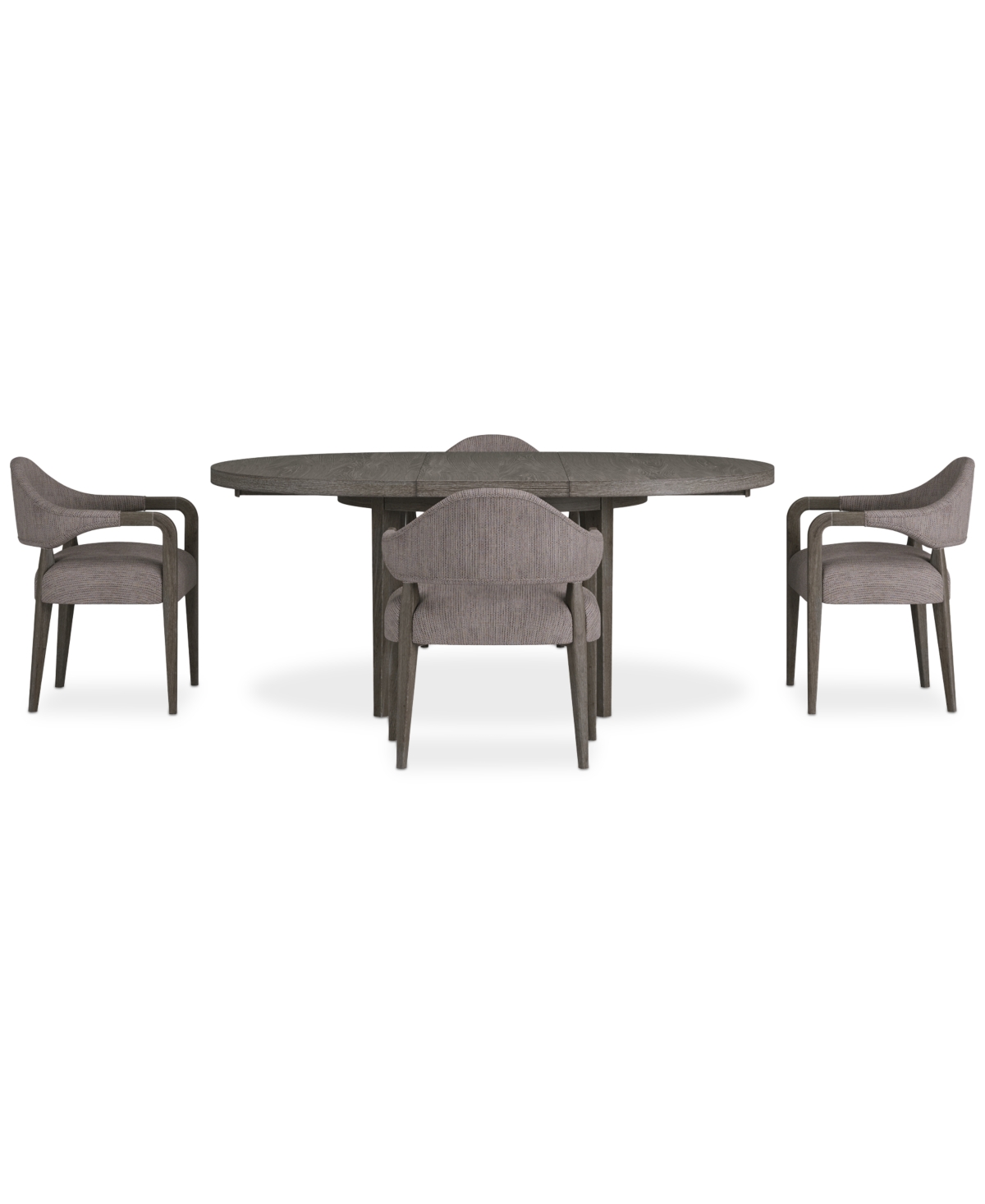 Macy's Griffith 5 Pc. Round Dining Set (table & 4 Arm Chairs), Created For  In Dark Gray