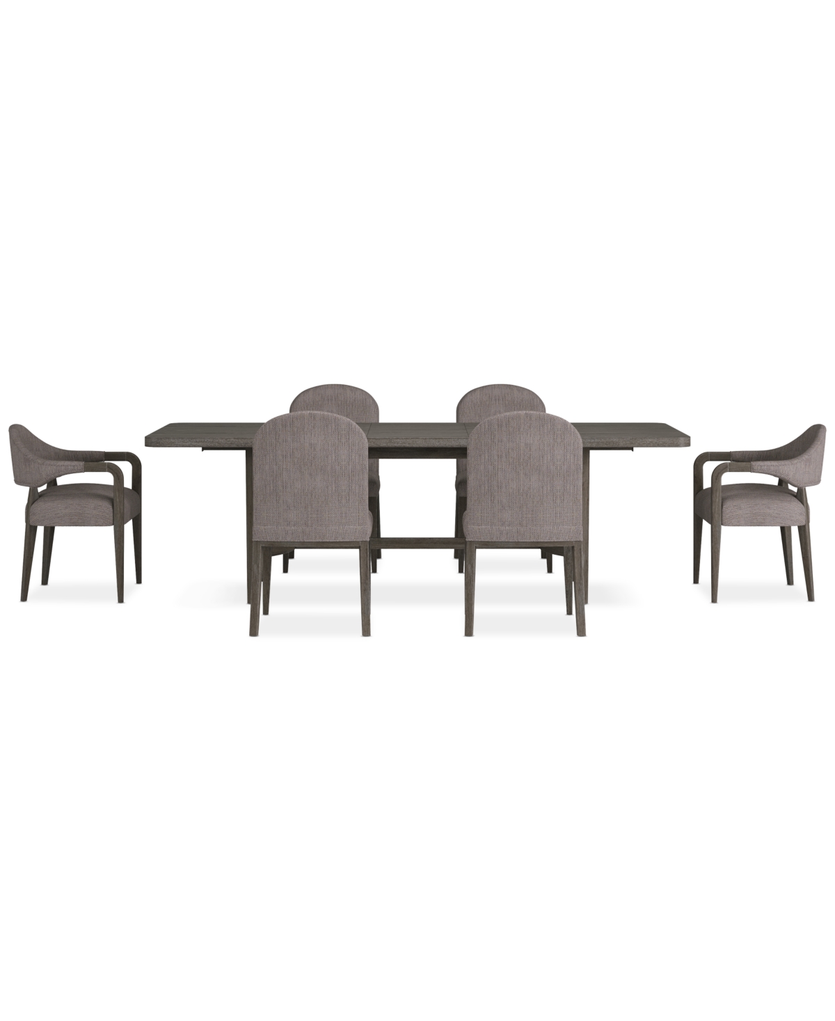 Macy's Griffith 7 Pc. Rectangular Dining Set (table, 4 Side Chairs & 2 Arm Chairs), Created For  In Dark Gray