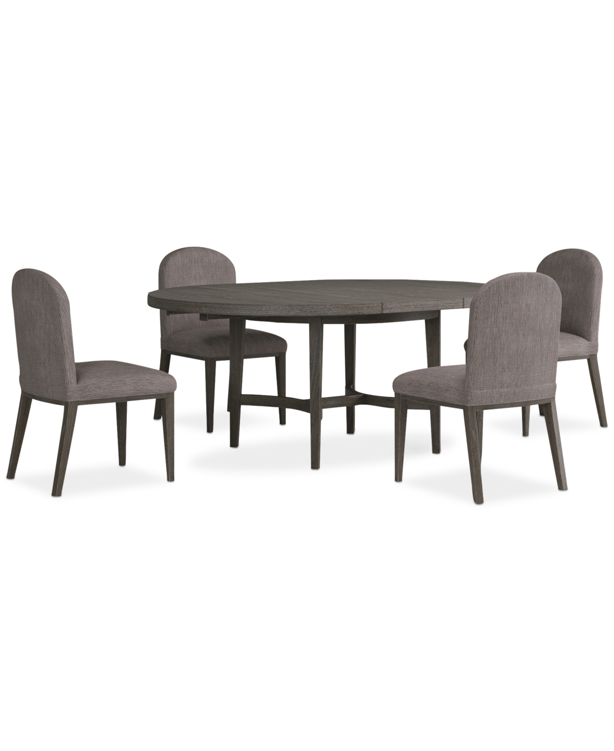 Macy's Griffith 5 Pc. Round Dining Set (table & 4 Side Chairs), Created For  In Dark Gray