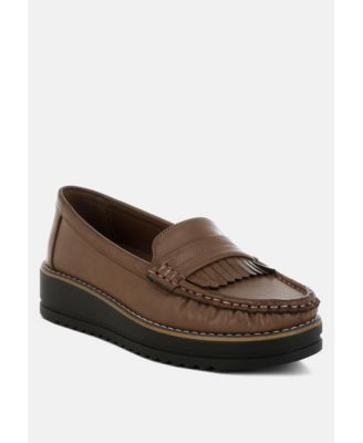 Womens Croyda Fringed Nubuck Loafers